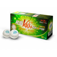 DOUBLE FISH 40+ 2*, 10 мячей в упаковке, белые. Для продвинутых игроков.