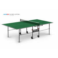 Теннисный стол Olympic Optima green - компактный стол для небольших помещений со встроенной сеткой