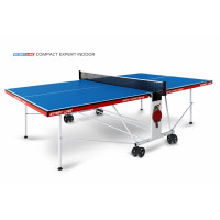 Теннисный стол Compact Expert Indoor blue - компактная модель теннисного стола для помещений.  Уникальный механизм трансформации.