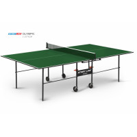 Теннисный стол Olympic green с сеткой - стол для настольного тенниса для частного использования со встроенной сеткой.