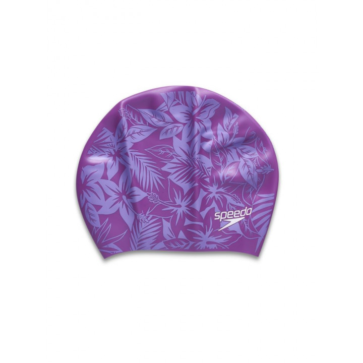 Шапочка для плавания SPEEDO LONG HAIR CAP PRINTED ((C843) роз/фиол, one size)