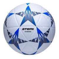 Мяч футбольный Atemi DIAMOND PVC бел/чёрн/син., р.5, клеенный, окруж 68-71