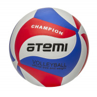 Мяч волейбольный Atemi CHAMPION синтетическая кожа PU Soft, син/бел/красн,18 п, клееный, окруж 65-67